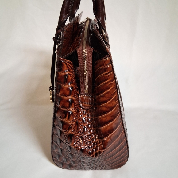 Brahmin Brown Crocodile Pattern Handbag - Picture 3 of 14